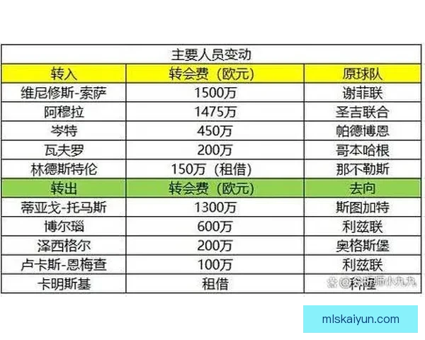 德甲各队最新阵容变化明细及赛季初调整分析